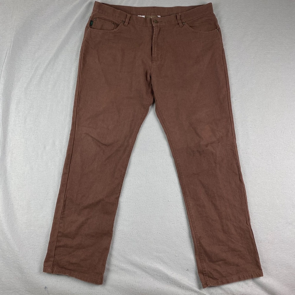 Braintree Mens Hemp Pants 36x31 Canvas 5 Pocket Khaki Outdoor sativa brown